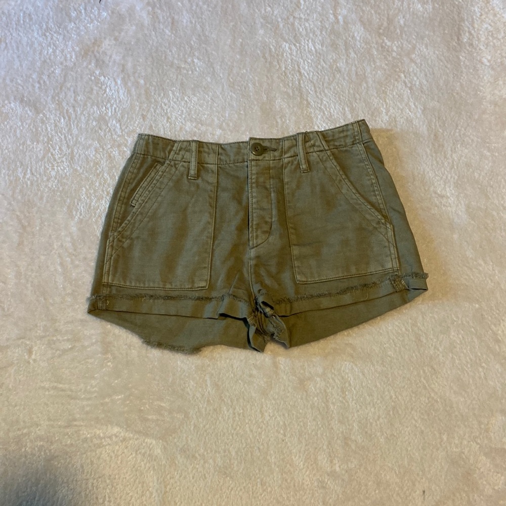 American Eagle Mid Rise Green Jean Shorts
